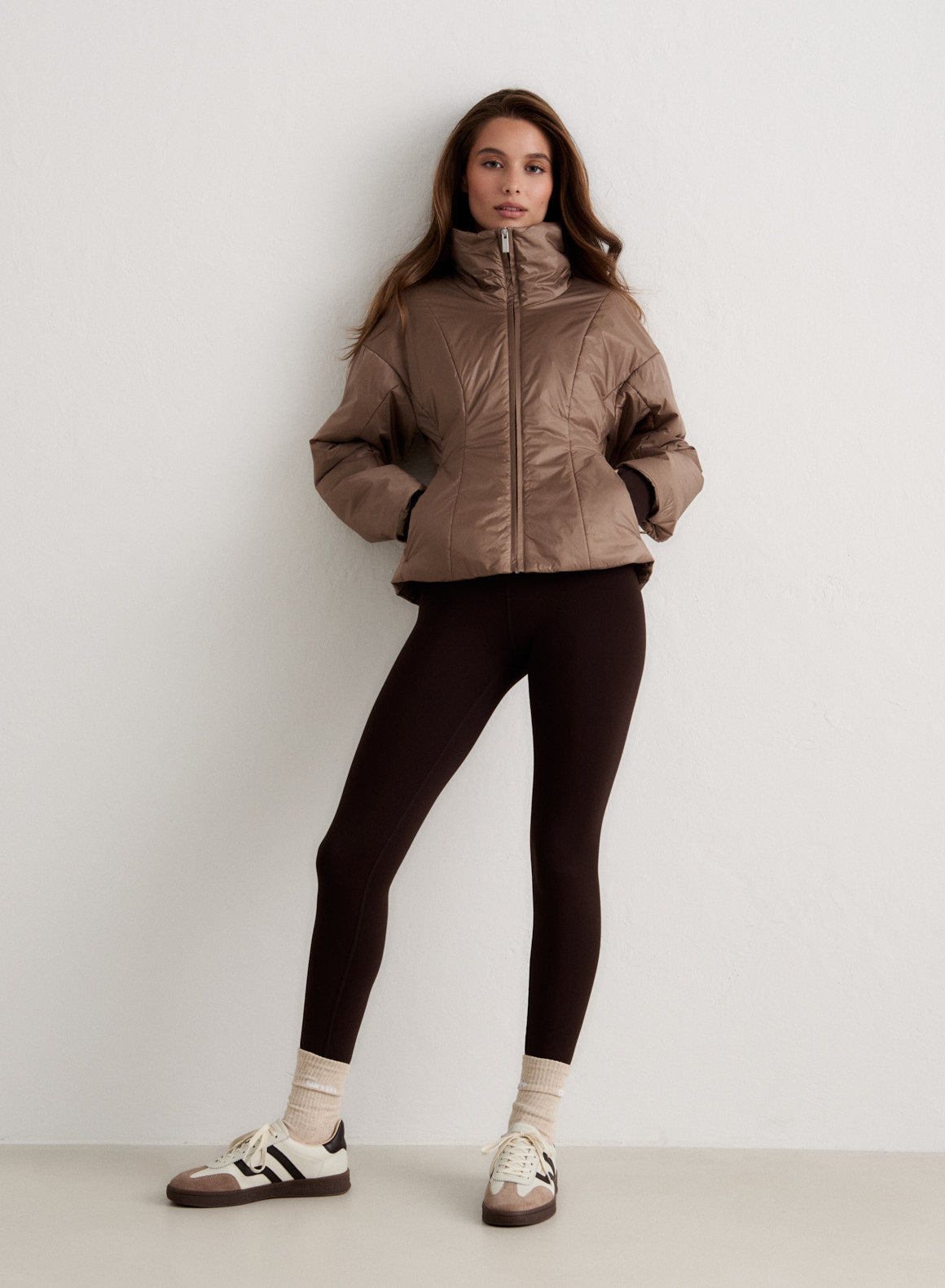Espresso High Neck Contour Jacket