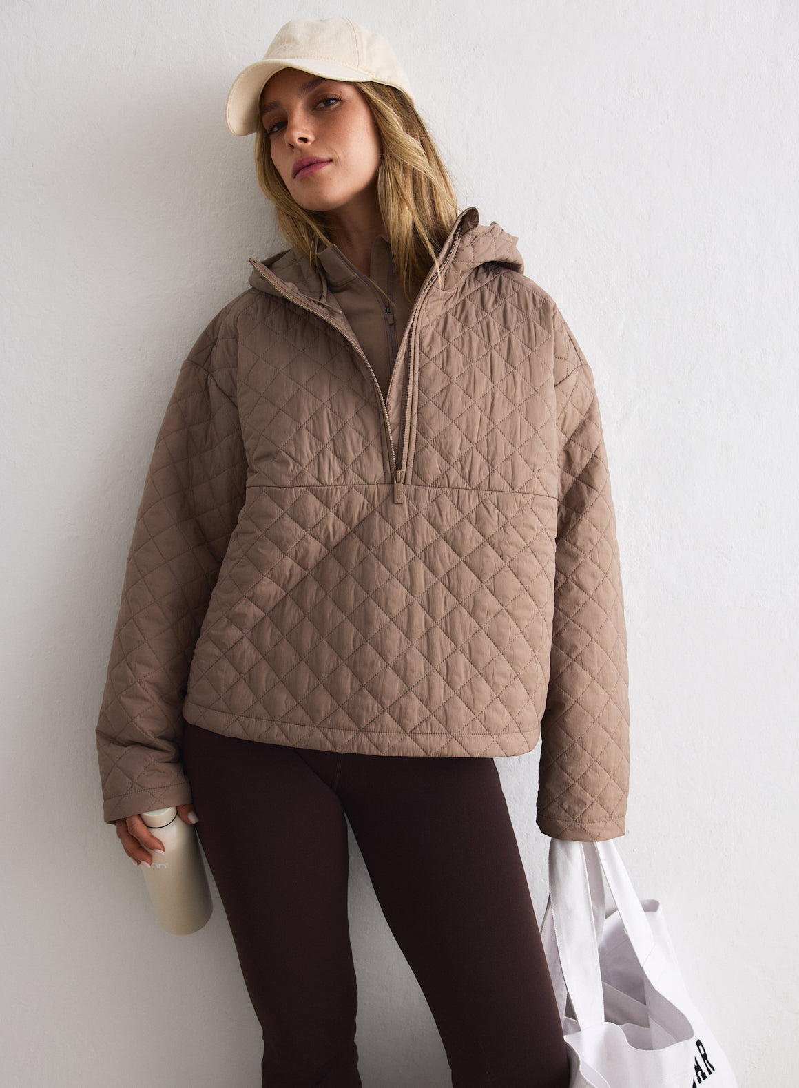 Espresso Cropped Quilted Anorak