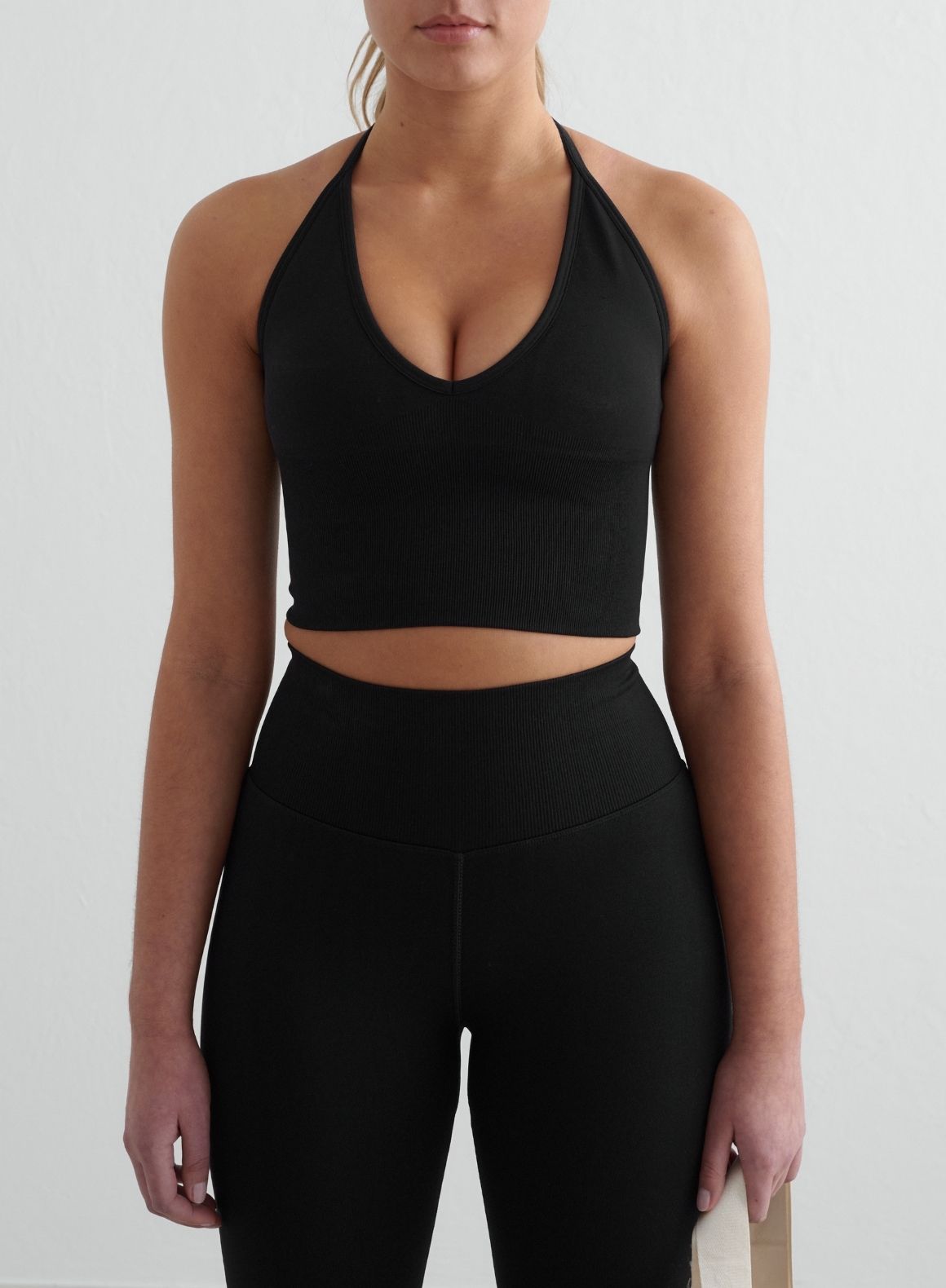 Black Shape Seamless Cross Back Bralette