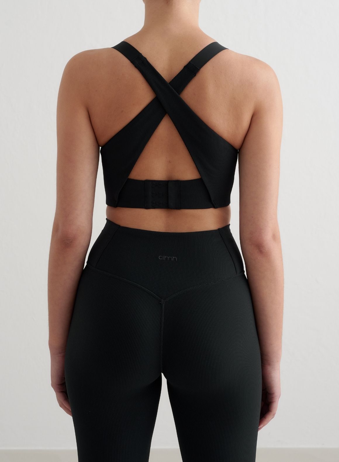 Black Ribbed Performance Support Bra